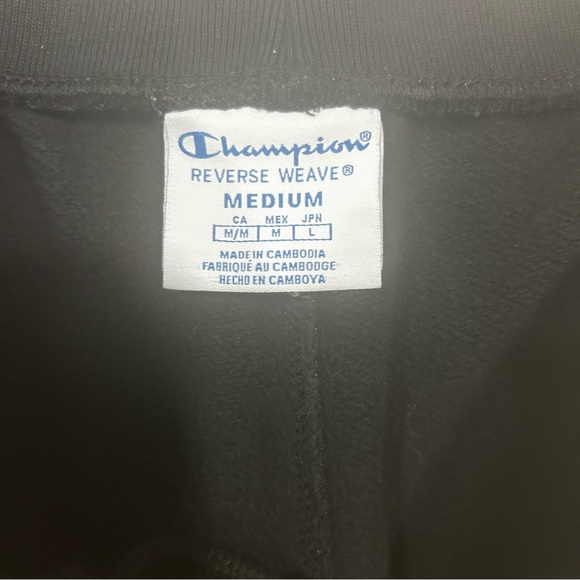 Champion reverse Weave shorts mens Size medium black white retro sporty casual - Picture 5 of 16